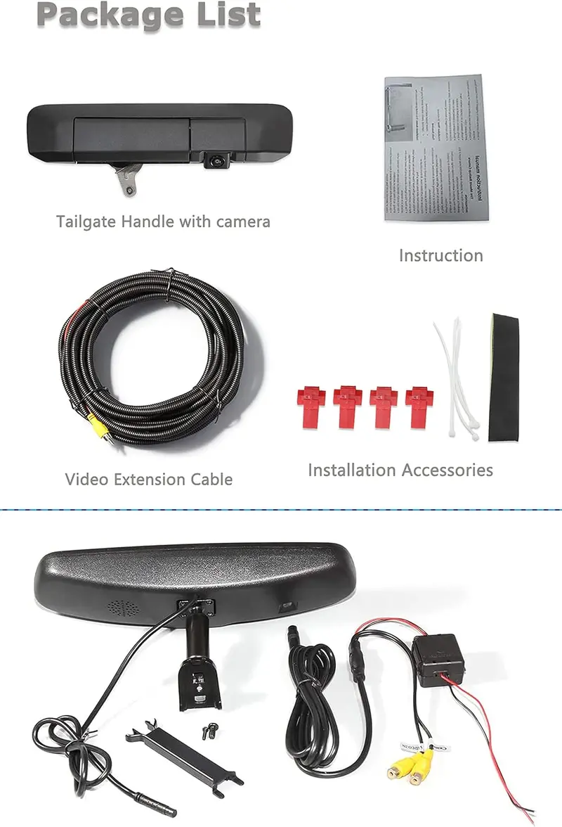 Ew-Mm02t121kit Tailgate Handle Backup Rear View Camera With 4.3" Lcd Monitor 2