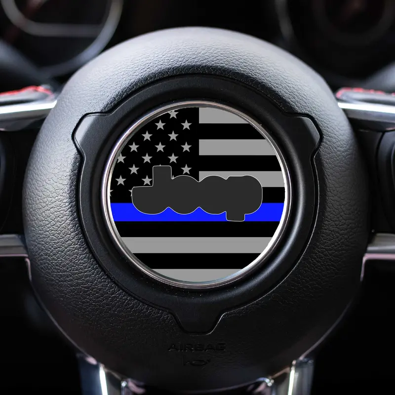 First Responder Flag Steering Wheel Decal For Jeep - 2018+ Wrangler Jl / Gladiator Jt 1