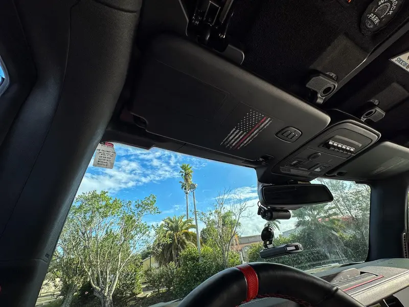 Flag Sun Visor Warning Overlays - 2021+ Bronco / 2024+ Ranger Raptor 2