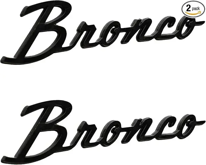 Ford Bronco Oem Gloss Black Cursive Fender Emblems - 2021+ Bronco 1