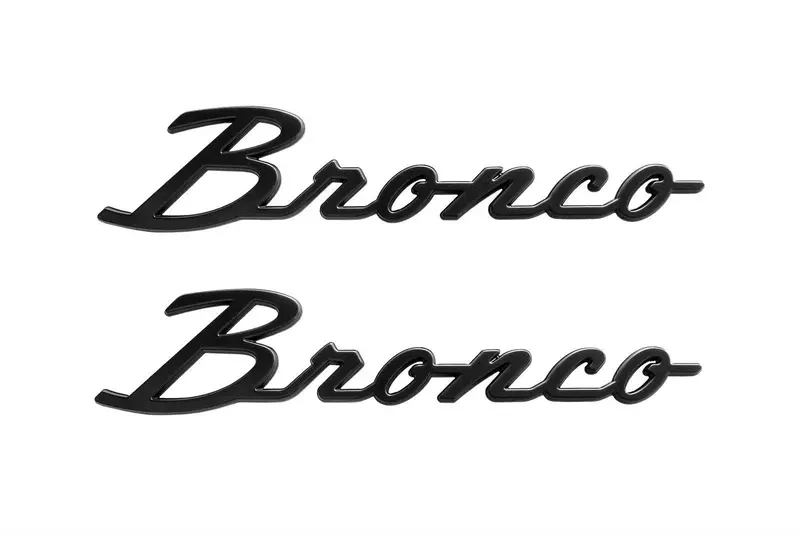 Ford Bronco Oem Matte Black Cursive Fender Emblems - 2021+ Bronco 1