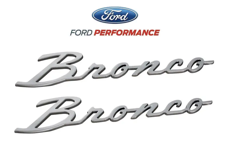 Ford Licensed Heritage Bronco Cursive Script Metal Emblem Set - 2021+ Bronco 1