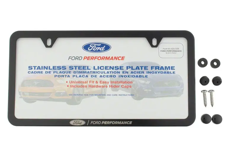 Ford Performance Black Stainless Steel Slim License Plate Frame 1