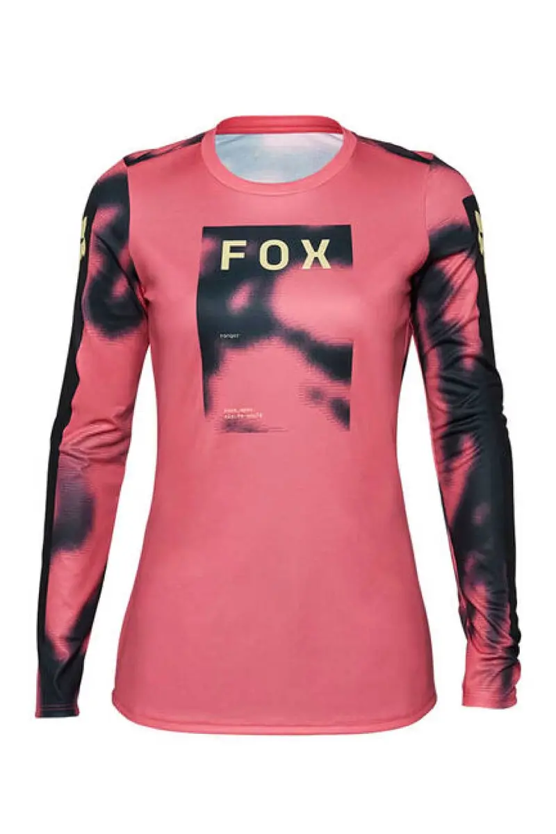Fox Racing 2025 Womens Ranger Long Sleeve Taunt Jersey Guava 1