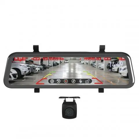 Gator Grv90mkt 9" Mirror Monitor With Reverse Camera & Dash Cam Recording 1