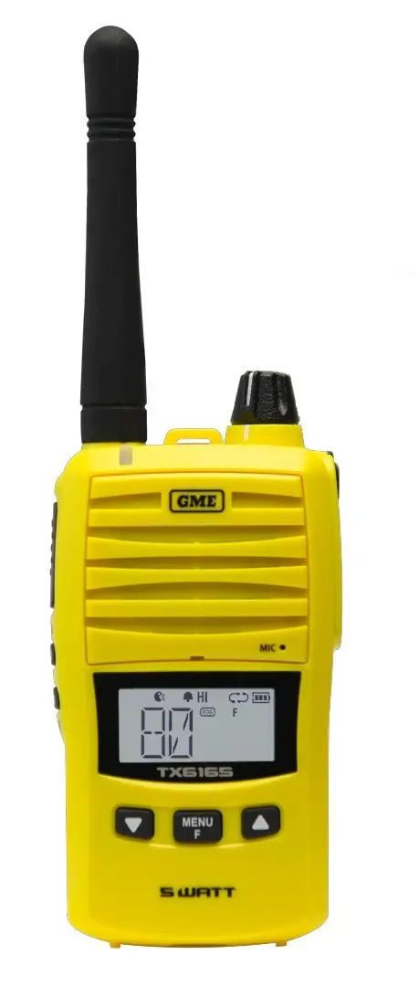 Gme 5/1 Watt Ip67 Uhf Cb Handheld Radio - Yellow 1