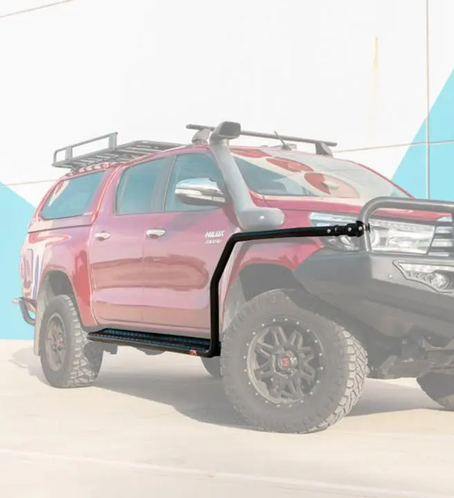 Hilux Ggn25r 2005-2015  030-09Sr Absr808 All Black Side Step And Rail Package (60Mm Bull Bar) 1