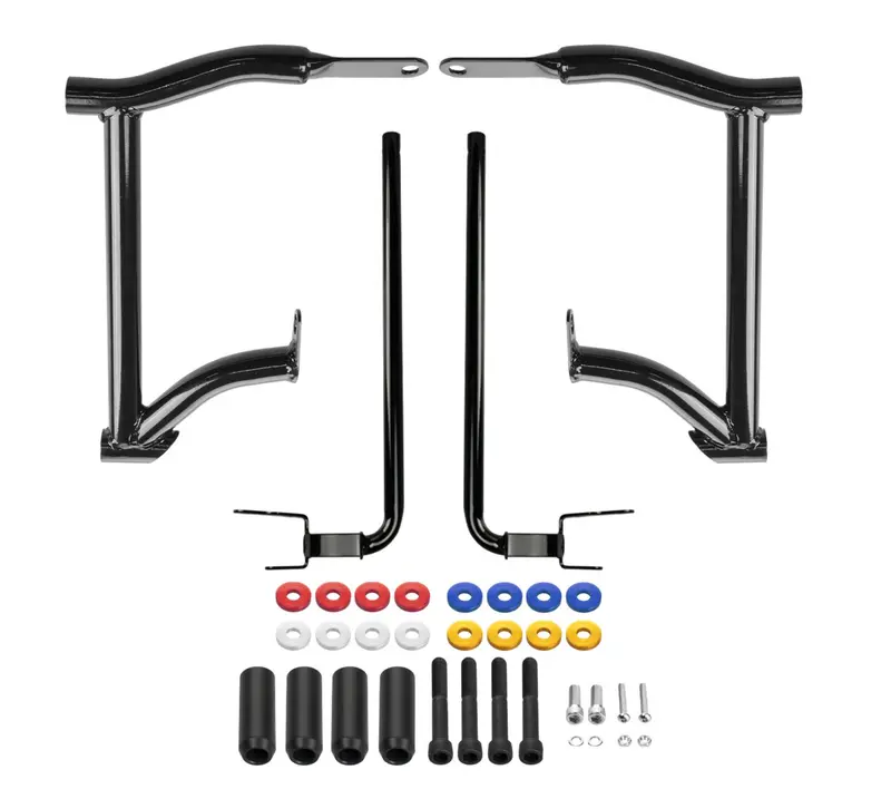 Hogworkz Black Double Barrel Saddlebag Guards For Harley-Davidson (Select 2014 To 2025 Touring With Old Fairing Design) 1