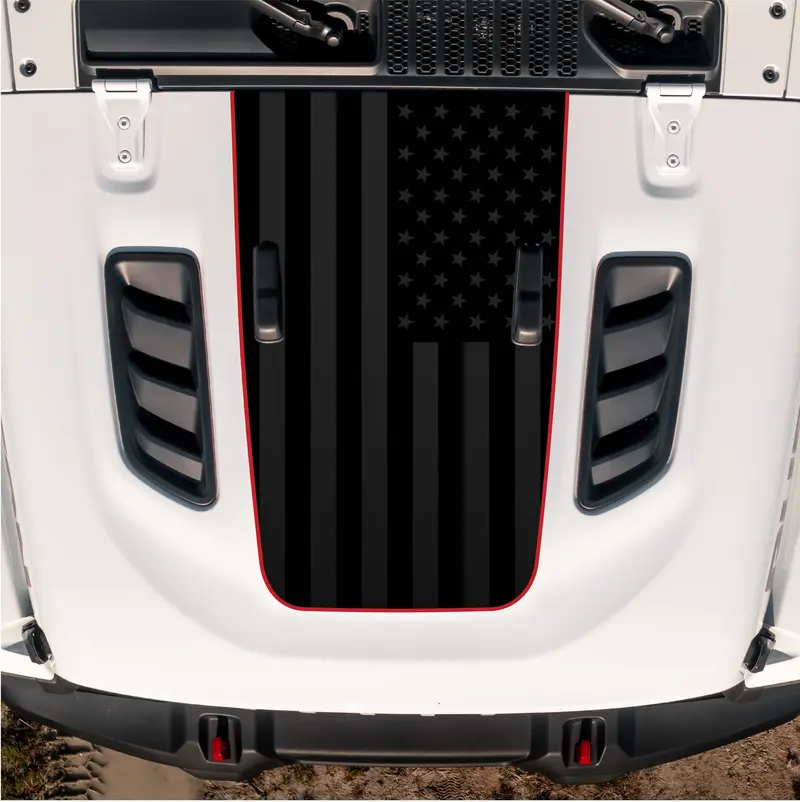 Hood Graphic For Rubicon | Black Flag - 2018+ Wrangler Jl & Gladiator Jt 1