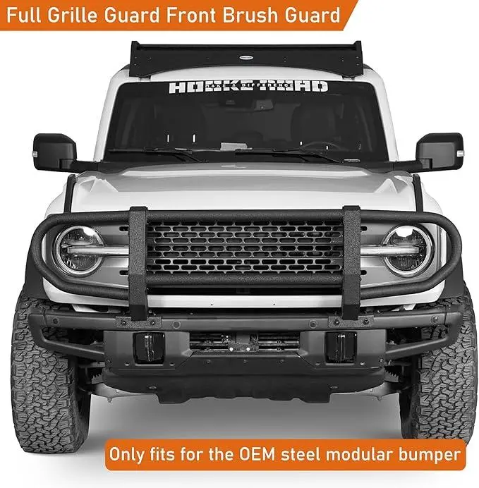 Hooke Road Bronco Front Bumper Brush Grille Guard - 2021+ Bronco W/ Modular Bumper 2