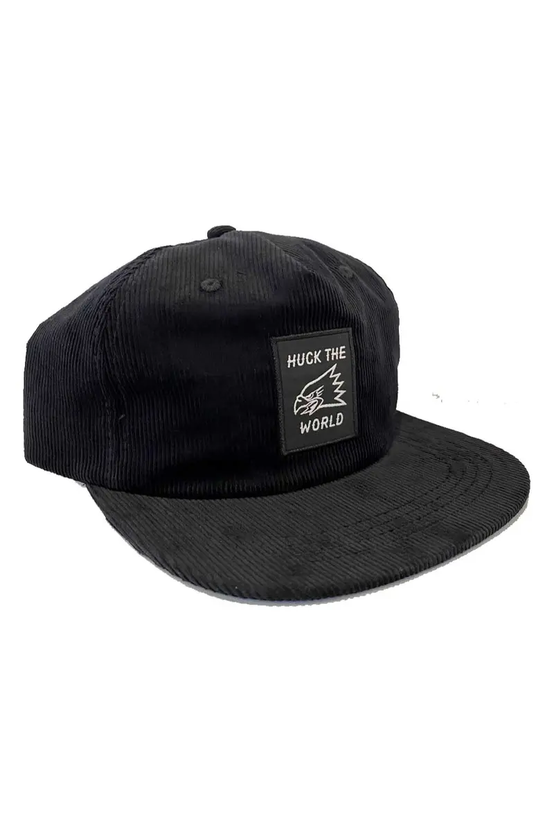 Huck The World Eagle Cord Hat Black 1