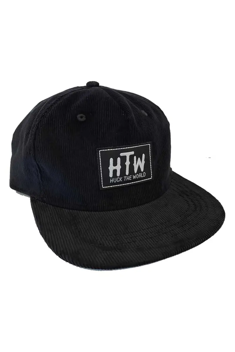 Huck The World Logo Cord Hat Black 1