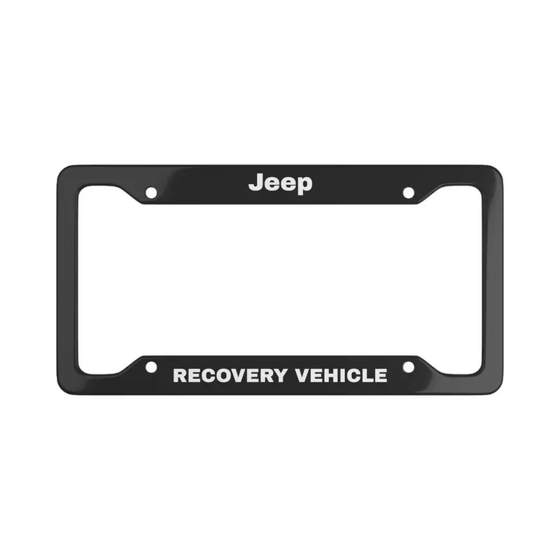 "Jeep Recovery Vehicle" License Plate Frame - (Black) 1