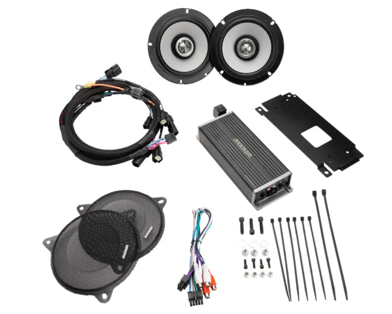 Kicker 6-1/2" Speaker/300W Amplifier Kit For Batwing Fairing (2014-2023) 1