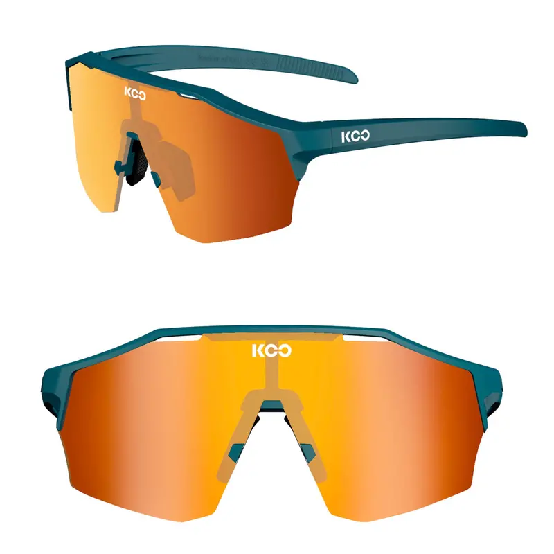Koo Alibi Dark Blue Matt With Red Photochromic Mirror Lens Cycling Sunglasses - Large 1