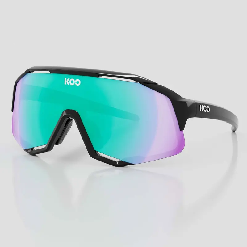 Koo Demos Black/Green Mirror Lens Unisex Cycling Sunglasses 1