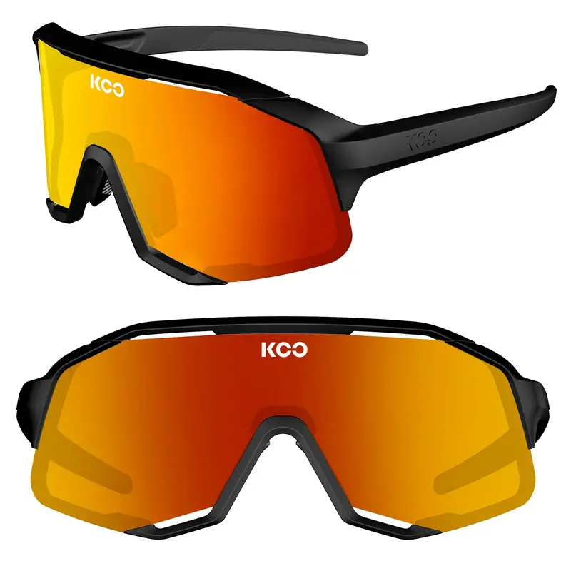 Koo Demos Cycling Sunglasses, Black Matt/Red Mirror Lens 1