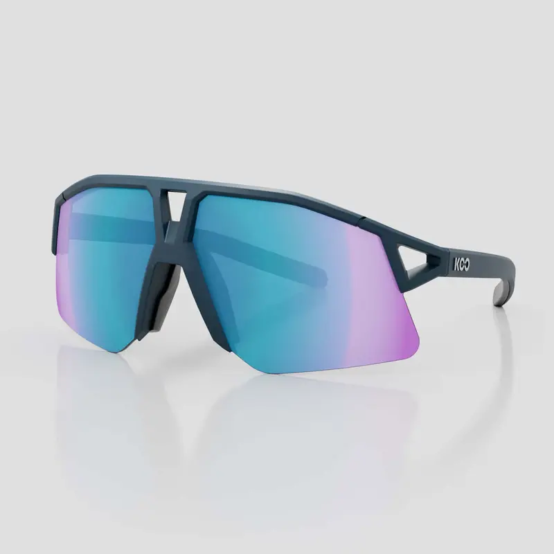 Koo Hype Dark Blue Matt/Turquoise Mirror Lens, Unisex Cycling Sunglasses 1