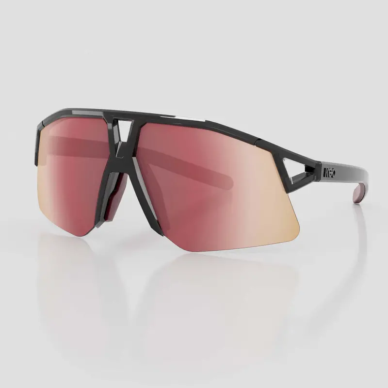 Koo Hype Strada Bianchi Black Glass/Siena Red Mirror Lens, Unisex Cycling Sunglasses 1