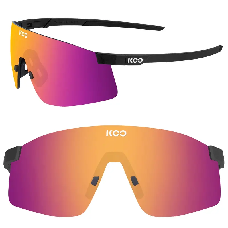 Koo Nova Cycling Sunglasses, Black Matt/Fuchsia Mirror Lens 1