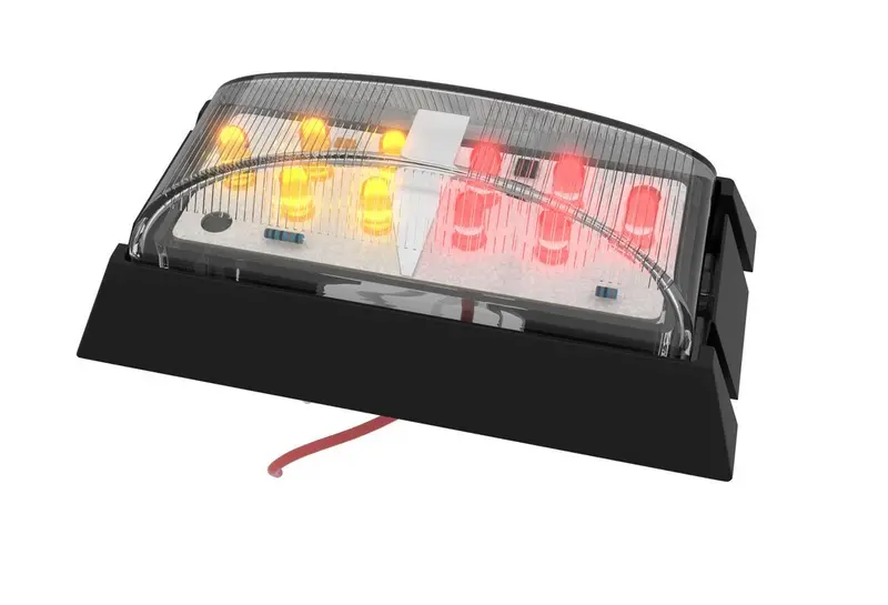Led Front End Outline Marker Amb/Red Blk Blister 1