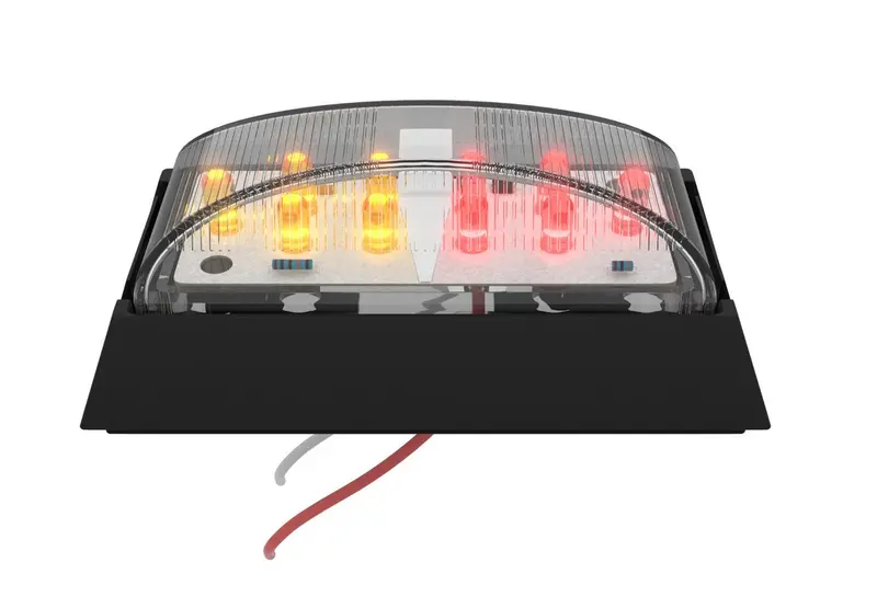 Led Front End Outline Marker Amb/Red Blk Blister 2