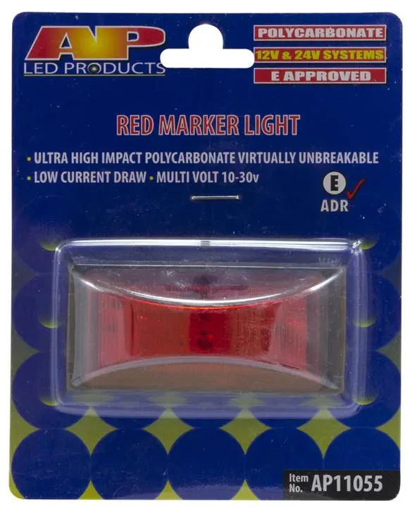Led Front End Outline Marker Red Blk Blister 1