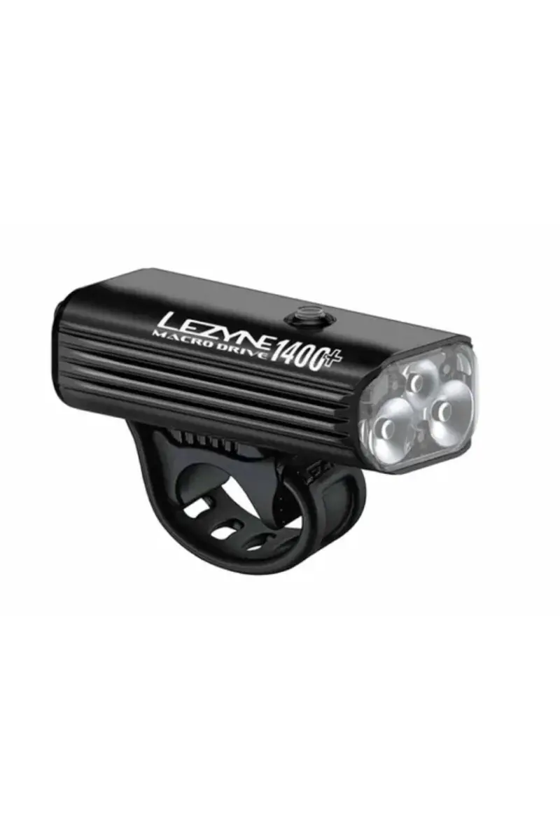 Lezyne Macro Drive 1400+ Front 1400 Lumen Usb-C Rechargeable, Rubber Strap 1