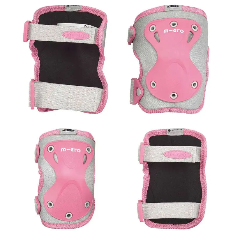 Micro Kids Knee & Elbow Pads Reflective - Reflective Pink 1