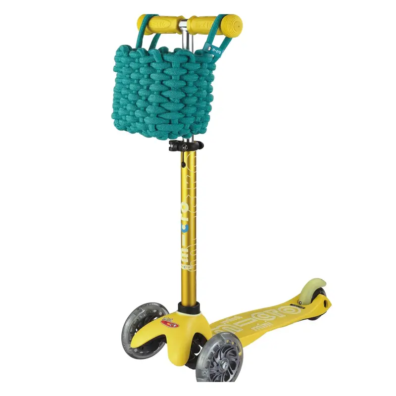 Micro Woven Cotton Scooter Basket, Aqua Green 1