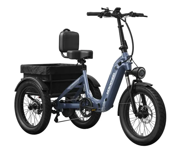 Mokwheel Granite Step Thru Folding  Electric Fat Tire Trike Bike 1