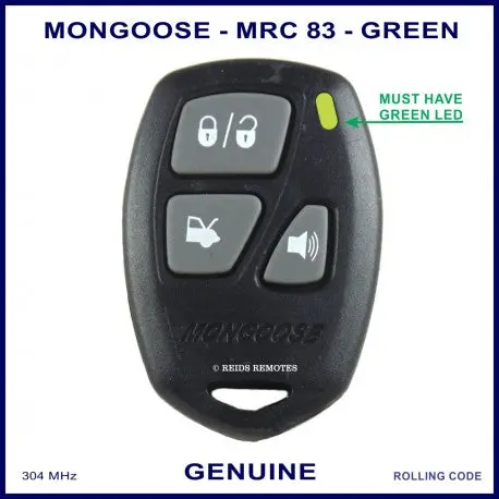 Mongoose Mrc83g M80 3 Button Green Led Remote 2009-11 1