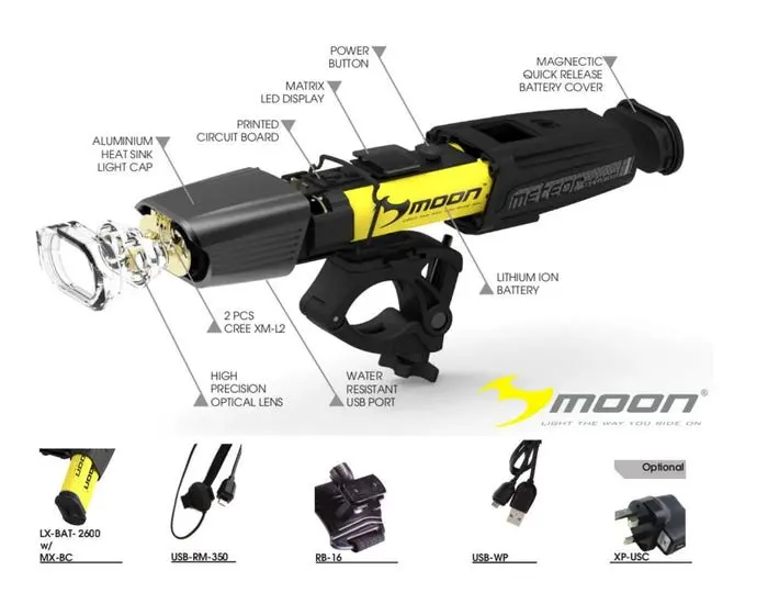 Moon Meteor Storm Pro Front Light 2000 Lumens 1