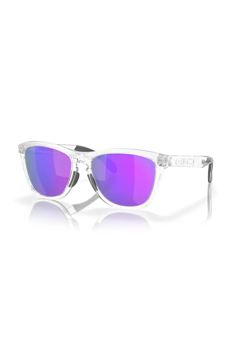 Oakley Frogskins (Low Bridge Fit) Polished Clear Sunglasses W/ Prizm Violet Lens 1