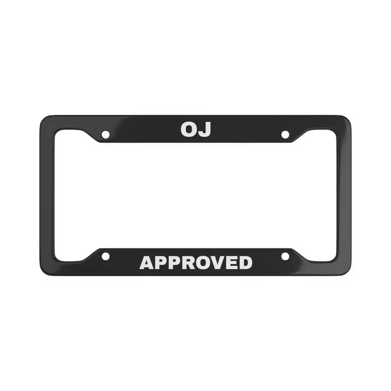 "Oj Approved" License Plate Frame - (Black) 1