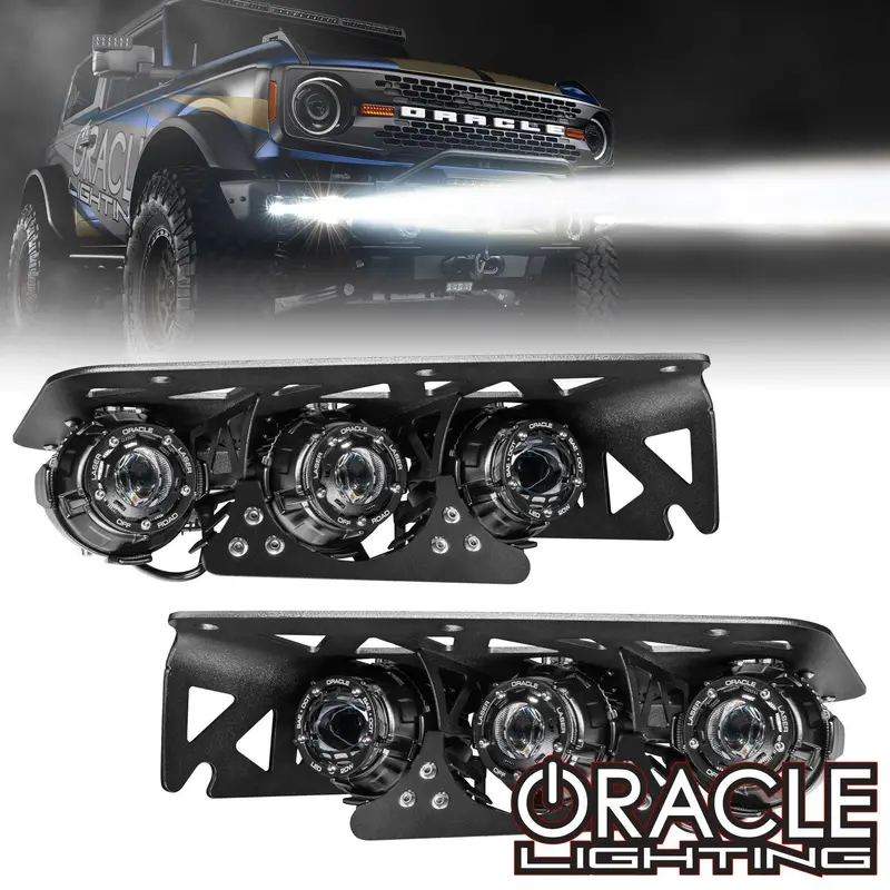 Oracle Laser + Led Auxiliary Fog Light Kit For Hd Oem Modular Steel Bumper  - 2021+ Bronco 1