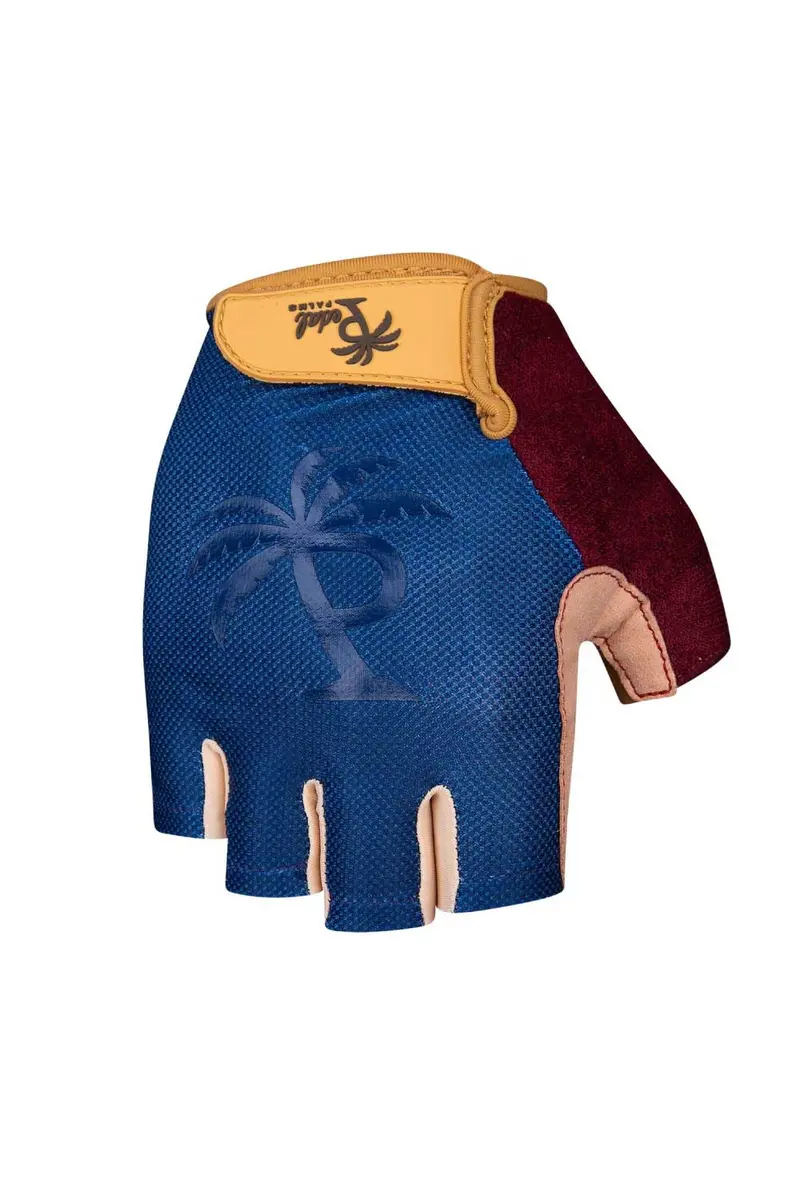 Pedal Palms Fingerless Bike Gloves - Navy Tan 1