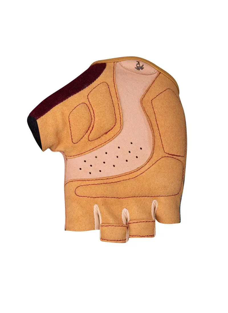 Pedal Palms Fingerless Bike Gloves - Navy Tan 2