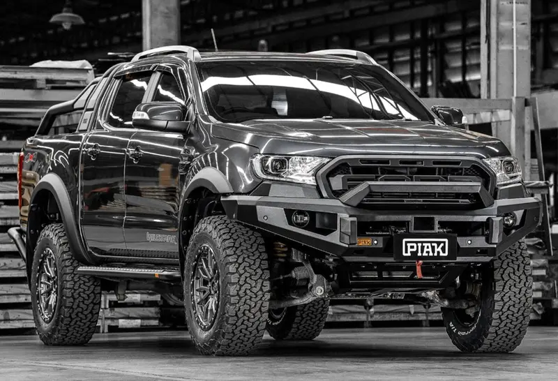 Piak Elite Non Loop Winch Bar Ford Ranger & Everest 2015-2022 (Black) 1