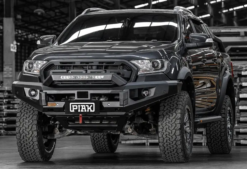 Piak Elite Non Loop Winch Bar Ford Ranger & Everest 2015-2022 (Black) 2
