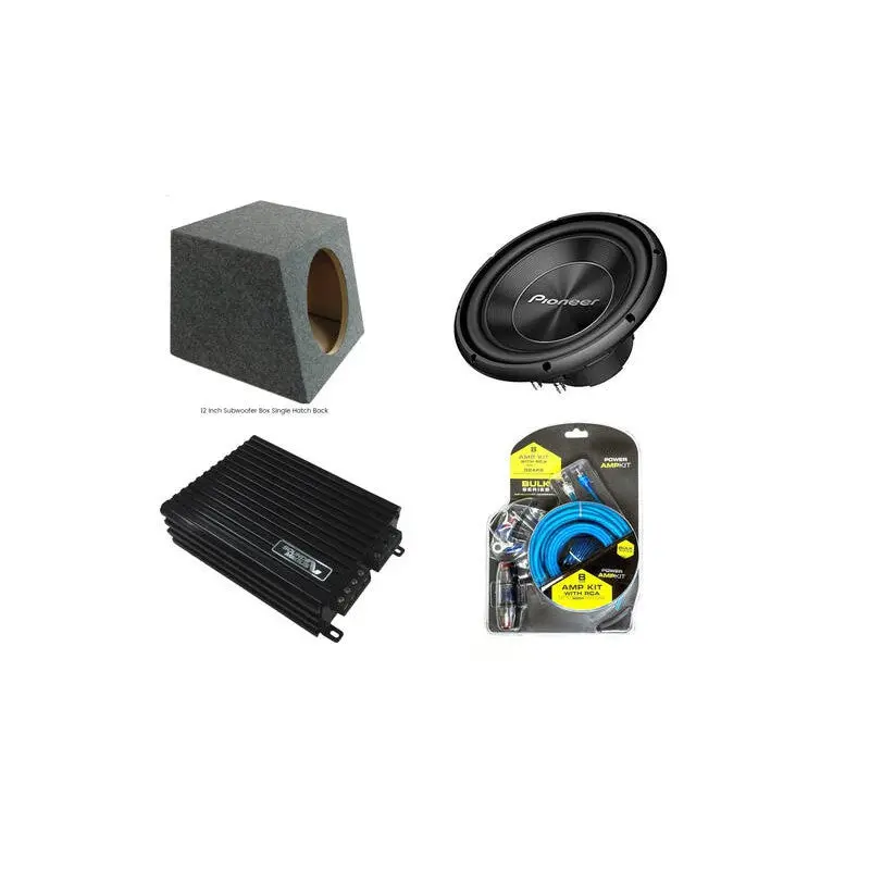 Pioneer 12" 1500-Watt Sub + Dk600 Amplifier + Box + 8Ga Amp Kit Combo 1