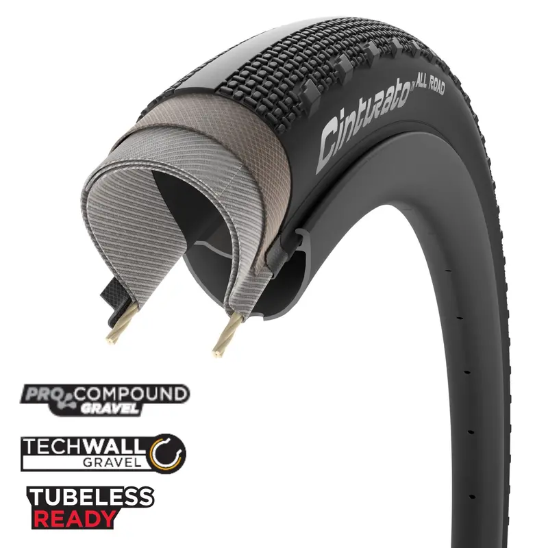 Pirelli Cinturato Gravel All Road Tubeless Ready Black 700C Bicycle Tyre 1