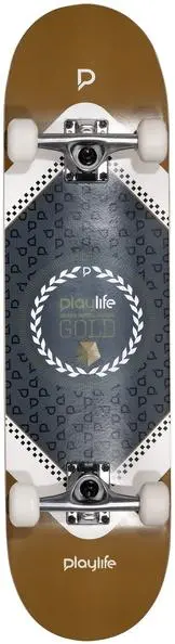 Playlife Hardcore Heavy Metal Gold Skateboard Complete 2