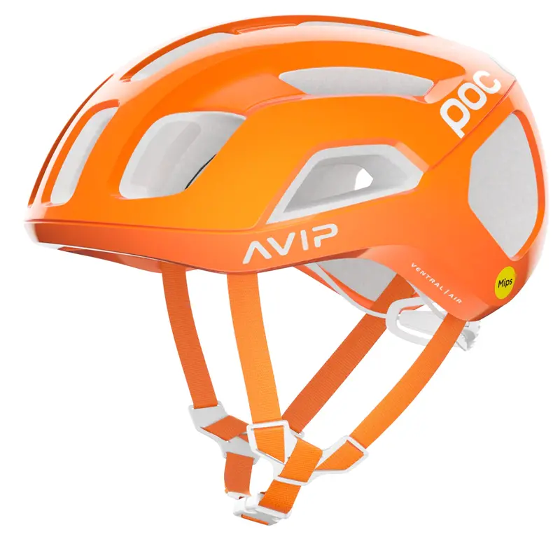 Poc Ventral Air Mips Unisex Road Helmet, Fluorescent Orange Avip 1