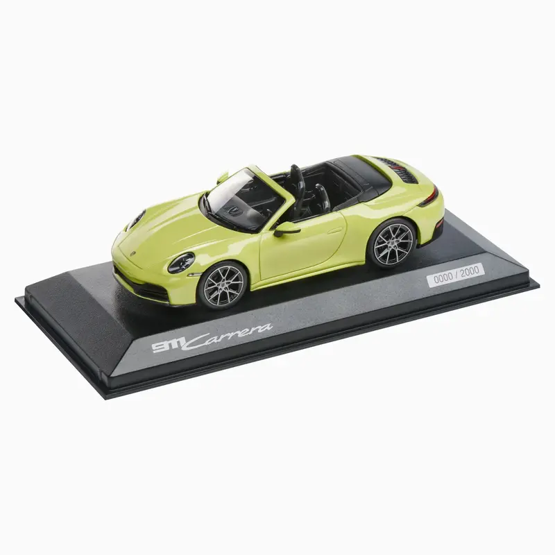 Porsche 911 Carrera Cabriolet (992.2), 1:43 Scale Model Car - Cartagena Yellow 1