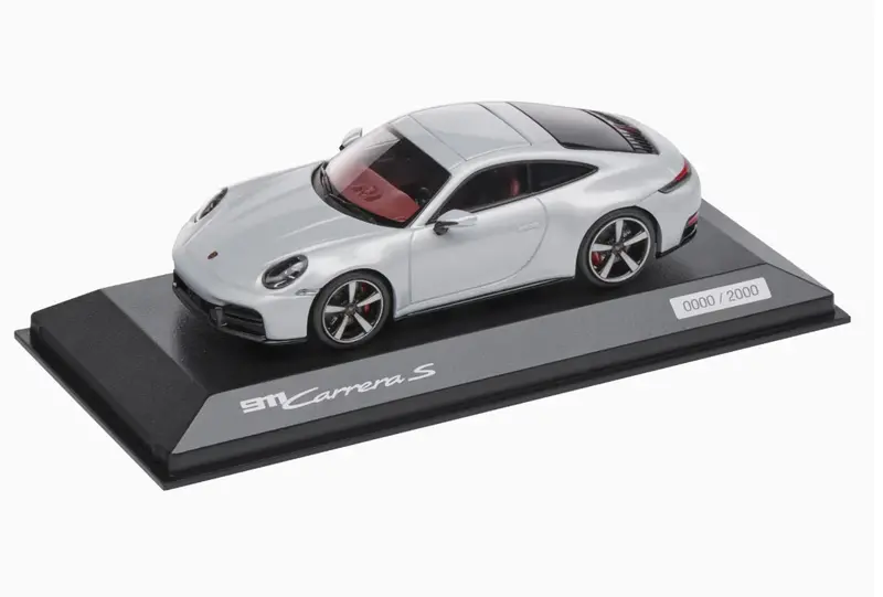 Porsche 911 Carrera S (992.2), 1:43 Scale Model Car - Ice Grey Metallic 1
