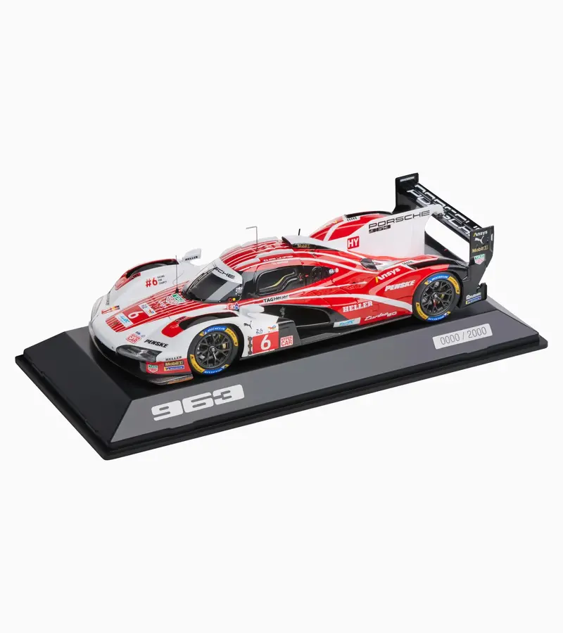 Porsche 963 #6 1:43 Scale Model Car - White/Red 1