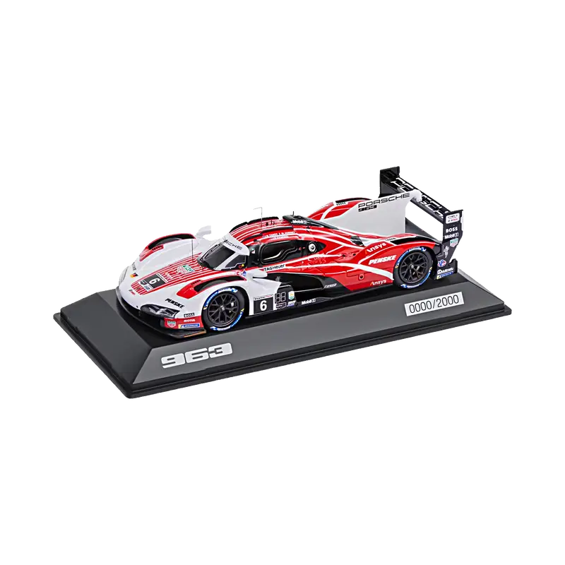 Porsche 963 #6 24H Daytona 2023, 1:43 Scale Model Car - Black/Red/White 1
