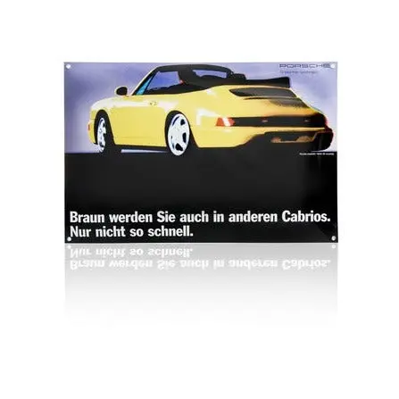 Porsche Classic Enamel Sign - 964 Cabriolet 1