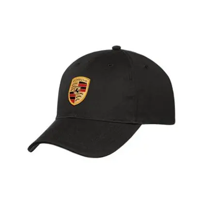 Porsche Crest Baseball Hat (Flex Fit) - Black/White 1
